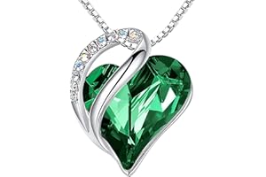 Leafael Infinito Amore Cuore Collana Argento, Pietra di nascita collana donna con cristalli curativi, Senza allergie Gioielli Regalo Donna, ciondoli per collane con scatola regalo inclusa