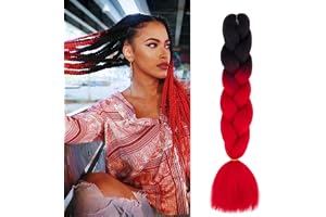 Dcbaboo Braids Extensions syntetiskt hår för flätning 1 styck ombre flätning hår kanekalonhår för flätning hårförlängning flätor Afro Box flätor 100 g, svart