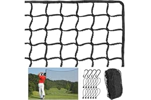 RATSTONE Filet d'entraînement pour Le Golf, 3x3m, Polyester Noir, Filet de Sécurité et Câble Élastique, Pour Le Jardin, L'Intérieur Et L'Extérieur