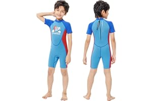 ‎LANSRU Lansru Neoprenanzug Kinder - 2.5mm Mädchen/Jungen Shorty Thermal Badeanzug | Neopren Taucheranzug Kruz für Schwimmen, Surfen, Kayaking