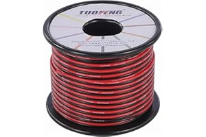 TUOFENG Calibre 18 Cable eléctrico de PVC Carrete de 20 metros Cable de extensión de 2 pines Cable de 12 V / 24 V Cable