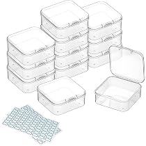 Lot De 24 Petites Boîtes Plastiques Transparentes Rectangulaires Winter Shore - Tailles Assorties Avec Couvercles