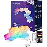 Spectra Lights Pack of 6 Big LED Hexagon Panel - DIY RGBIC Wall Light for Bedroom, Living Room, Gaming Room and Office Decor 