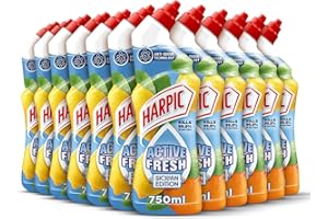 Harpic Active Fresh Toilet Cleaning Gel, Sicilian Edition, Pack of 12 x750ml,Infused with Natural Oils, Anti Odour Technology