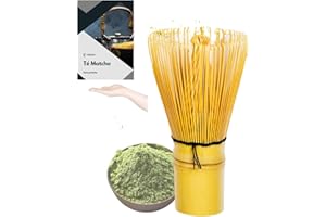 DECEVI Batidor de Matcha Chasen de Bambú Natural para Ceremonia tradicional Japonesa Té Matcha - Espumador Mezclador de Té Matcha Agitador premium - 120 Varillas