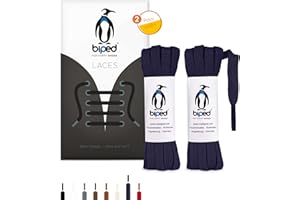 biped LACES 2 paires de lacets plats en coton, largeur 7 mm - lacets de qualité résistants à la déchirure pour chaussures, bottes et baskets en cuir - fabriqués en UE z2904