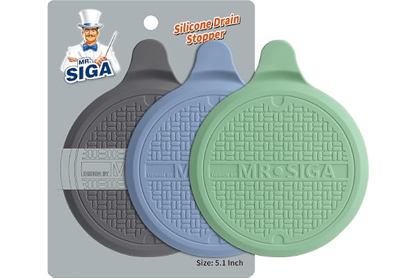 MR.SIGA Silikon Badkarspropp, Avloppspropp, 3-pack | Silikon Avloppspropp för Badkar, 13 cm Diameter, Hållbart Material, Premium Kvalitet, 1-pack