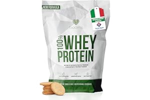 FOODELIS Proteine in Polvere 1 kg Biscotti | Whey Protein con Aminoacidi Essenziali | Proteine per la Massa Muscolare ad Alta Solubilità | Proteine Whey Facilmente Digeribili | Materia Prima Italiana
