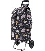 Chariot De Courses Pliable Hoppa 47L - Léger 2 Roues, Sac Imperméable Flamant Rose