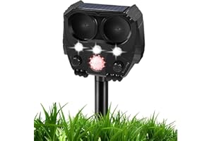 HOMENOVA Solar Ultrasonic Repeller, 5 Models of Garden Animal Repeller Are Waterproof And Have USB Charging Interface, Cat Repeller Is Suitable For Gardens, Lawns, Farms And Orchards