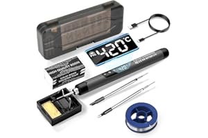 Diymore Set di Saldatore a Batteria Ricaricabile USB Con LCD,260 ℃-420 ℃ Saldatore Ricaricabile con Display della Temperatura