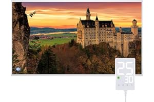 Hocosyme Infrarotheizung Bild 500 W, 1-3 Min auf Betriebstemperatur bis 120 Grad - Kann an der Wandmontage, Deckenmontage - Geeignet für Schlafzimmer, Büro, Badezimmer- mit Touch Thermostat