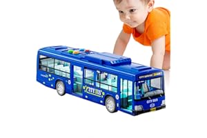GENÉRICO Juguete de autobús - Simulación infantil Modelo de autobuses grandes de la ciudad con luces y música | Vehículo de juguete de niño educativo con puertas abiertas, diseño realista, regalo de juego de A