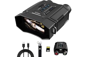 Frelisty Night Vision Goggles with FHD Video & 12MP Photo, 8X Digital Zoom, Night Vision Binoculars with 7-Level IR, 4000mAh Battery, Gifts for Him, Men and Husband, Hunting Camping Wildlife