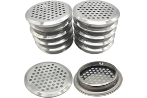 CTRICALVER 12 szt. Żaluzja wentylacyjna ze stali nierdzewnej | Okrągły kształt, okrągły otwór z siatki | Okrągła kratka wentylacyjna 53 mm do kuchni, łazienki, szafki, szafy lub szafki na buty