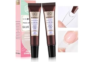 Kalolary Żelowy klej do paznokci, 2 szt. 20 ml Zestaw sztucznych klejów do paznokci do tipsów akrylowych Bardzo mocny klej do paznokci Paznokcie żelowe Prasa na sztuczne paznokcie Końcówka Soak-off UV LED Klej Lampa do paznokci w żelu Potrzebna