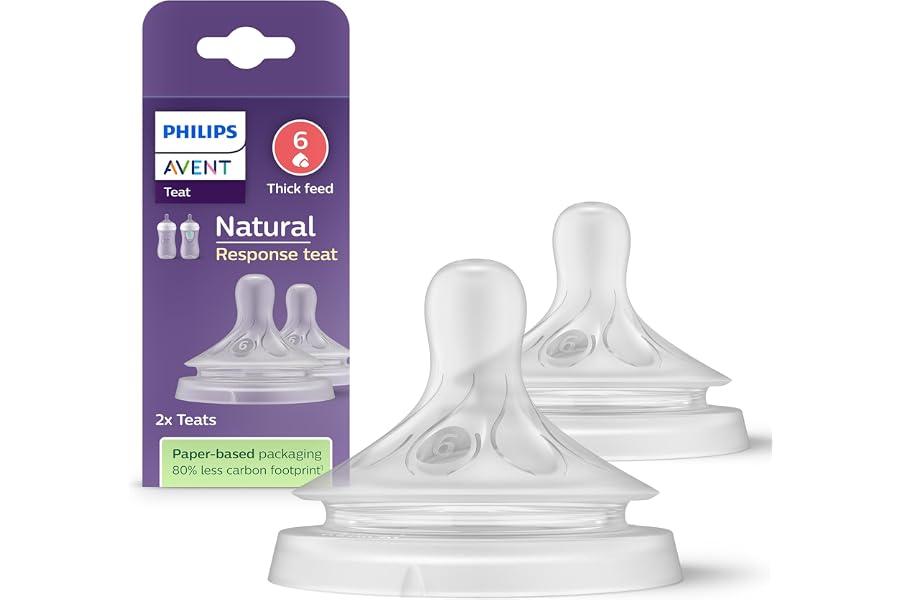 Philips Avent Tetina de biberón Natural Response: 2 tetinas de biberón Philips, sin BPA para bebés de 6 meses o más (modelo S