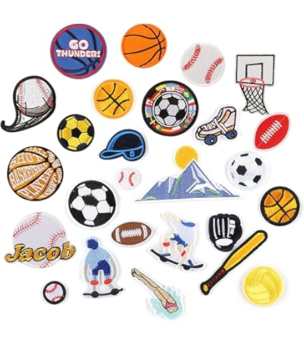 Toppe Sportive Ricamate - 5 Pezzi Con Logo Palla Per Cappelli E Abiti - Foto 12