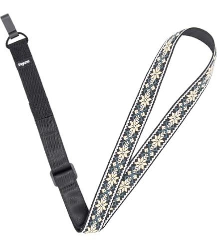 Ortega Guitars Courroie Ukulélé Réglable Nylon Green Flower – Sangle Confortable Et Élégante Pour Soprano, Concert, Ténor Et Baryton