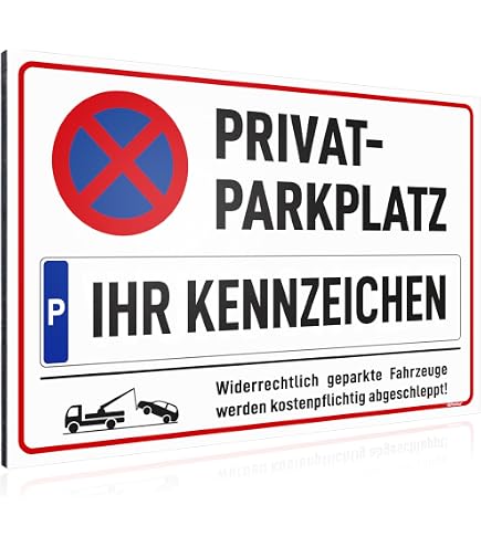 INDIGOS UG Wunschtextschild – Personalisiertes Alu-Dibond Schild 20x15 Cm Für Parkplatz, Hausnummer & Mehr