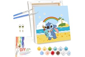 LAISU Malen Nach Zahlen mit Rahmen für Kinder, Junior und Erwachsene Anfänger, 20x20cm Kleine Cartoon Painting, DIY Gemälde Basteln Set mit Leinwand Pinseln Acrylfarben für Jungen Mädchen ab 6 Jahre