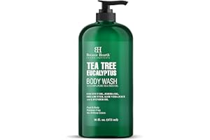 Botanic Hearth Eucalyptus & Tea Tree Body Wash | 16 Fl Oz | Helps Soothe Skin, Refreshing And Invigorating, Cleansing Shower Gel For Men And Women | Sulfate Free, Paraben Free