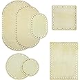 Yayatty 7 PCS Wooden Basket Bottom, 3 Shape Blank Crochet Knitting Basket Wood Base Shaper for DIY Basket Craft Weaving Making Supplies