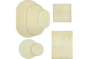 ‎YAYATTY Yayatty Holzboden Häkeln, 3 Form Naturholzkorbboden, Korbböden zum Häkeln, Hohler Häkelkorbboden für Die Herstellung von Stricken Häkelgarn Aufbewahrungstasche DIY Korb Weben Zubehör (7 PCS)