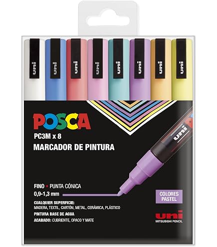 Posca PC-5M Pennarelli indelebili a base d'acqua, punta media da 2,5 mm, confezione da 10 Posca PC-5M Pennarelli indelebili a base d'acqua, punta media da 2,5 mm, confezione da 10