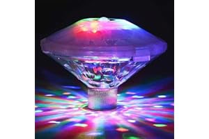 SUGFAY Lumière de Piscine de LED,Lumière de Bain Disco,Lumière LED Submersible avec 8 Modes d'éclairage Multi-Couleur,IP67 Lumière Piscine Flottante,Sous-Marine Lampe LED pour Piscine,Fontaine,Spa,Party