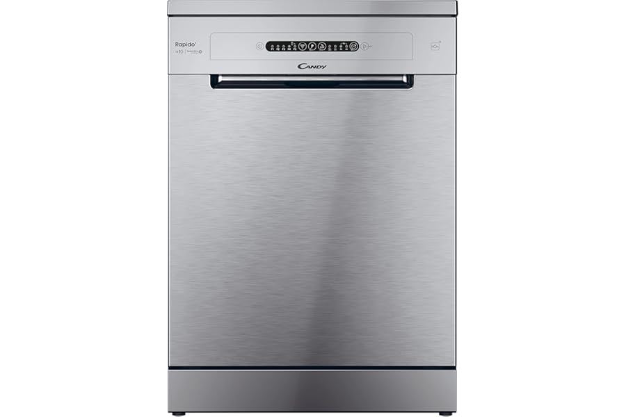 Candy Rapido' Freestanding Dishwasher 60 cm, 13 Places, 5 Programmes, Wi-Fi + BLE, Maxi Tube, Delay Start 3-6-9h, Inverter Motor, Class C, 59.7 x 59.7 x 82 cm, Inox - CF 3C7L0X