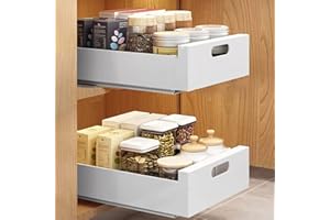 IMPREC Almacenamiento Deslizante Debajo, Estante De Almacenamiento Deslizante For Debajo del Fregadero De 2 Niveles Estantes De Almacenamiento De Cajón Deslizante (Color : Bianco, Size : 25x43x9cm)