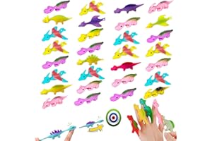 Coffee Life Plus 20/30Pezzi Fionda Dinosauro Giocattoli da dito,Dinosauro Finger Fionde,Dinosauro Volante Fionda,Divertenti fionde in Gomma per Dita di Dinosauro,colore casuale (20pcs)