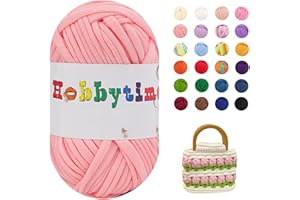 Naturezhen 5 Pezzi Fettuccia per Borse a Uncinetto, 500g Filato Maglieria Filato Grosso 3mm per Ferri e Uncinetto, Fai da Te, Decorazioni, Artigianato, Borse Coperte Scarpe (Rosa giada)