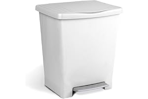 Tatay Cubo de Basura Cocina con Pedal Millenium 21L | Acabado Mate | Interior y Exterior | Para Bolsas de 20L a 30L | Plástico Resistente Libre de BPA | 33,5x30x39 cm, Blanco