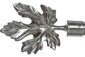 BASIT Endkappe für Gardinenstangen Ø 20mm Rohr I Endstück in Edelstahl Optik I 1 Stück Kappe I Ahorn Blatt E35