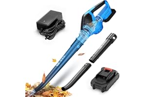 HOMBASING Laubbläser Akku 350W, 16500RPM Akku Laubsauger, Akku-Laubbläser mit 21 V Motorleistung, 5 Geschwindigkeitsstufen, Akku Gebläse zum Blasen