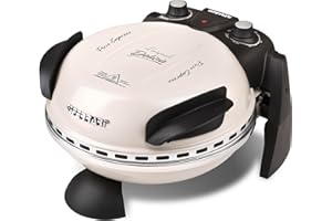 ‎G3 FERRARI G3Ferrari elektrischer Pizzaofen Delizia G1000617 Icy Cream - limited Edition - bis 400 Grad mit feuerfestem Naturstein/Pizza uvm. in 3 Minuten/auch für Tisch und Garten, Weiß