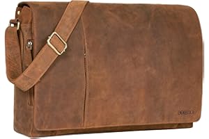 STILORD 'Maximus' Sac XXL en Cuir - Grand Sacoche pour Ordinateurs 17, 18, 19 et 21 Pouces - Porte-Documents, Cartable et Sac Bandoulière en Cuir Véritable