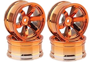 KEEDA Plastic Wheel Rim Diameter 52mm for HSP Tamiya HPI Kyosho Yokomo 1/10 RC On Road Touring Car (Orange)