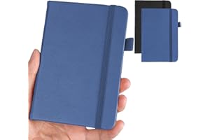 Agoer 2 notes A6, 9 x 14 cm, notatnik A6, mała kieszeń, łącznie 320 stron, gruby papier, mini notatnik do szkoły, biura, do pisania/rysowania (czarny + niebieski)