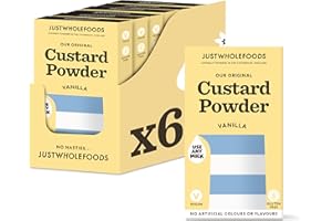Just Wholefoods Original Vanilla Custard Powder 6 x 100g | Gluten Free, Vegan, Use Any Milk | No Added Salt, Artificial Colours or Flavours | Enough Custard Powder to make up to 30 pints of custard