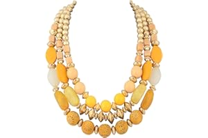 Bocar 3 Layer Chunky Statement Beaded Necklace Fashion Multi Layer Women Collar Necklace(NK-10625)