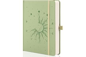 MGGAO Sun & Moon Journals for Women Men, A5 Hardcover Notebooks for Writing for Work, Travel, School,318 Numbered Pages, 14.7 x 21.4 cm