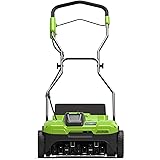 Greenworks Akku-Lüfter G40DT35 (Li-Ion 40V 35cm Arbeitsbreite 3600 U/min 20 Stahlzacken mit 1cm Tiefe 20l Fangsack ohne Akku 