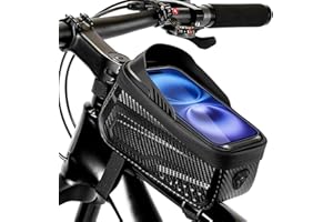 Dyaucwpo Borsa Telaio da Bicicletta, Borsa Bici Telaio Impermeabile, Borsa da Telaio Bici Sgancio Rapido con Visiera Parasole TPU 6.8 Pollici Touchscreen, Borsa da Manubrio, Accessori Bici MTB