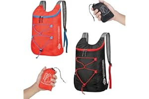 Feibmir 2 Ultra Lightweight Foldable Backpacks,Water Resistant Hiking Daypacks,Packable Rucksacks for Men Women Kids Travelling Outdoor Camping Climbing Cycling Walking