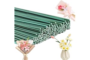 ELFINFI Alambre Verde, 100 Piezas Alambre para Flores, 30 cm Alambre Tallo de la Flor, 2 mm de Diámetro Alambre Manualidades, Alambre para Flores Guirnaldas Artesanales, DIY Ramos