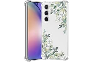 RALEAVO Kompatybilne z Samsung Galaxy S24 5G przezroczyste kwiatowe etui dziewczęce miękkie smukłe etui typu Bumper z wzorem kwiatowym do Galaxy S24-Leaf Pattern