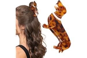 HEMOUSY Haarklammern, Dackel Haarklammer, Tier Haarspangen, Haarklammer Dackel, Niedlicher Haarspange Dackel, Haarklammer Hund Dackel Acetat für Mädchen